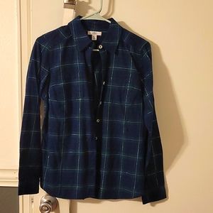 Dark Blue green flannel